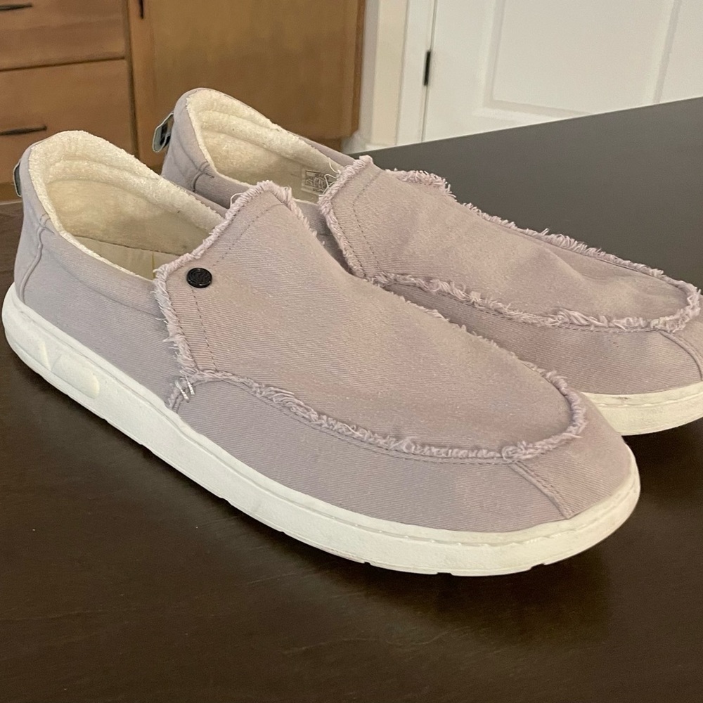 Vionic Beach Mens Seaview Gray Canvas Slip-On Sneakers Shoes Size 13